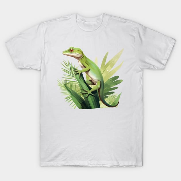 Green Anole T-Shirt by zooleisurelife